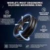 image:imageEgnaro Silicone Ring for Him with 2 Layers Multicolor Rubber Wedding Bands with Air Flow Grooves1467 Variety MultipackSETA3 Black