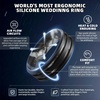 image:imageEgnaro Silicone Ring for Him with 2 Layers Multicolor Rubber Wedding Bands with Air Flow Grooves1467 Variety MultipackSETB1 BlackBlack Gray Camo  Olive GreenBlack
