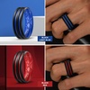 image:imageEgnaro Silicone Ring for Him with 2 Layers Multicolor Rubber Wedding Bands with Air Flow Grooves1467 Variety MultipackSETB1 BlackRed  BlackOrange  BlackLight Blue  Black
