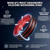 image:imageEgnaro Silicone Ring for Him with 2 Layers Multicolor Rubber Wedding Bands with Air Flow Grooves1467 Variety MultipackSETB1 BlackRed  BlackOrange  BlackLight Blue  Black