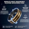 image:imageEgnaro Silicone Ring for Him with 2 Layers Multicolor Rubber Wedding Bands with Air Flow Grooves1467 Variety MultipackSETB2 Black  BlackWhite  WhiteBlack  BronzeBlack