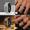 image:imageEgnaro Silicone Ring for Him with 2 Layers Multicolor Rubber Wedding Bands with Air Flow Grooves1467 Variety MultipackSETB2 Black  BlackWhite  WhiteBlack  BronzeBlack