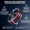 image:imageEgnaro Silicone Ring for Him with 2 Layers Multicolor Rubber Wedding Bands with Air Flow Grooves1467 Variety MultipackSETB2 Dark SilverBlack  Metallic BurgundyBlack