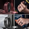 image:imageEgnaro Silicone Ring for Him with 2 Layers Multicolor Rubber Wedding Bands with Air Flow Grooves1467 Variety MultipackSETB2 Dark SilverBlack  Metallic BurgundyBlack