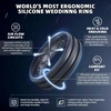 image:imageEgnaro Silicone Ring for Him with 2 Layers Multicolor Rubber Wedding Bands with Air Flow Grooves1467 Variety MultipackSETB3 Blue Gray  Black GrayBlack