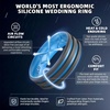 image:imageEgnaro Silicone Ring for Him with 2 Layers Multicolor Rubber Wedding Bands with Air Flow Grooves1467 Variety MultipackSETB3 GreySky Blue  Dark BlueBlack  BlackGrey  Dark RedBlack