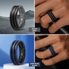 image:imageEgnaro Silicone Ring for Him with 2 Layers Multicolor Rubber Wedding Bands with Air Flow Grooves1467 Variety MultipackSETB3 GreySky Blue  Dark BlueBlack  BlackGrey  Dark RedBlack