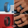 image:imageEgnaro Silicone Ring for Him with 2 Layers Multicolor Rubber Wedding Bands with Air Flow Grooves1467 Variety MultipackSETB3 GreySky Blue  Dark BlueBlack  BlackGrey  Dark RedBlack