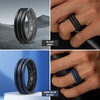image:imageEgnaro Silicone Ring for Him with 2 Layers Multicolor Rubber Wedding Bands with Air Flow Grooves1467 Variety MultipackSETB4 Black GrayBlack  BlackGrey  Dark BlueBlack  BlackOrange