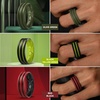 image:imageEgnaro Silicone Ring for Him with 2 Layers Multicolor Rubber Wedding Bands with Air Flow Grooves1467 Variety MultipackSETC1 Metallic Silver  Black  Dark Blue  RedBlack  Olive Green  BlackYellow Green