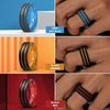 image:imageEgnaro Silicone Ring for Him with 2 Layers Multicolor Rubber Wedding Bands with Air Flow Grooves1467 Variety MultipackSETC2 Black GrayBlack  BlackGrey  Dark BlueBlack  BlackOrange  Dark RedBlack  BlackRed  GreySky Blue