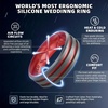 image:imageEgnaro Silicone Ring for Him with 2 Layers Multicolor Rubber Wedding Bands with Air Flow Grooves1467 Variety MultipackSETC3 Dark GrayRed  Blue IrisBlack  BlackEmerald Green
