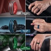 image:imageEgnaro Silicone Ring for Him with 2 Layers Multicolor Rubber Wedding Bands with Air Flow Grooves1467 Variety MultipackSETC3 Dark GrayRed  Blue IrisBlack  BlackEmerald Green