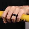 image:imageEgnaro Silicone Rings For Him 9mm Wide Flexible Work Rubber Wedding BandsSETA2Black x7