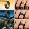 image:imageEgnaro Silicone Rings For Him 9mm Wide Flexible Work Rubber Wedding BandsSETA3Black  Black Gray  Bronze  Silver  Dark Blue  Black Gray Camo  Olive Green