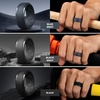 image:imageEgnaro Silicone Rings For Him 9mm Wide Flexible Work Rubber Wedding BandsSETA5Light Gray  Black Gray  Emerald Green  Metallic Burgundy  Sea Blue  Blue Gray  Black