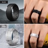 image:imageEgnaro Silicone Rings For Him 9mm Wide Flexible Work Rubber Wedding BandsSETA6Black  Marble  White  Gold