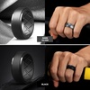 image:imageEgnaro Silicone Rings For Him 9mm Wide Flexible Work Rubber Wedding BandsSETA7Black Gray  Olive Green  Dark Silver  Black
