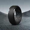 image:imageEgnaro Silicone Rings For Him 9mm Wide Flexible Work Rubber Wedding BandsSETA8Black  Black  Black Gray  Black Gray