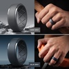 image:imageEgnaro Silicone Rings For Him 9mm Wide Flexible Work Rubber Wedding BandsSETA9Dark Gray  Blue Gray  Dark Silver  Black