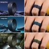 image:imageEgnaro Silicone Rings For Him 9mm Wide Flexible Work Rubber Wedding BandsSETB1Black  Black Gray  Light Gray  White  Dark Blue  Twilight Blue  Olive Green