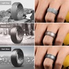 image:imageEgnaro Silicone Rings For Him 9mm Wide Flexible Work Rubber Wedding BandsSETB2Light Gray  Metallic Gun  Dark Silver  Black  Dark Gray  Black Gray Camo  Silver