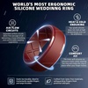 image:imageEgnaro Silicone Rings For Him 9mm Wide Flexible Work Rubber Wedding BandsSETB3Black  Black Gray  Black Camo  Red  Dark Blue  Twilight Blue  Silver