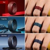 image:imageEgnaro Silicone Rings For Him 9mm Wide Flexible Work Rubber Wedding BandsSETB3Black  Black Gray  Black Camo  Red  Dark Blue  Twilight Blue  Silver