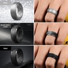 image:imageEgnaro Silicone Rings For Him 9mm Wide Flexible Work Rubber Wedding BandsSETB3Black  Black Gray  Black Camo  Red  Dark Blue  Twilight Blue  Silver