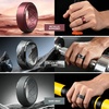 image:imageEgnaro Silicone Rings For Him 9mm Wide Flexible Work Rubber Wedding BandsSETB43Metallic Burgundy  Black Gray Camo  Dark Gray  Dark Foliage Green  Twilight Blue  Black Gray  Black