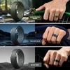 image:imageEgnaro Silicone Rings For Him 9mm Wide Flexible Work Rubber Wedding BandsSETB43Metallic Burgundy  Black Gray Camo  Dark Gray  Dark Foliage Green  Twilight Blue  Black Gray  Black