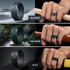 image:imageEgnaro Silicone Rings For Him 9mm Wide Flexible Work Rubber Wedding BandsSETB4Crimson  Muted Yellow  Light Gray  Elegant Blue  Blue Gray  Pine Green  Black