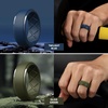 image:imageEgnaro Silicone Rings For Him 9mm Wide Flexible Work Rubber Wedding BandsSETB5Black  Black Gray  Twilight Blue  Olive Green