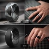 image:imageEgnaro Silicone Rings For Him 9mm Wide Flexible Work Rubber Wedding BandsSETB6Teal Blue  Ink Green  Black Gray Camo  Black