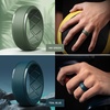 image:imageEgnaro Silicone Rings For Him 9mm Wide Flexible Work Rubber Wedding BandsSETB6Teal Blue  Ink Green  Black Gray Camo  Black