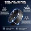 image:imageEgnaro Silicone Rings For Him 9mm Wide Flexible Work Rubber Wedding BandsSETB9Black  Black Gray  Silver  Black Camo