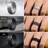 image:imageEgnaro Silicone Rings For Him 9mm Wide Flexible Work Rubber Wedding BandsSETC7Black  Black Gray  Light Gray  Silver  Dark Blue  Sand Camo  Black Camo