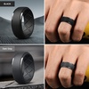image:imageEgnaro Silicone Rings For Him 9mm Wide Flexible Work Rubber Wedding BandsSETD1Metallic Gun  Silver  Dark Gray  Black