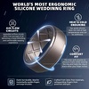 image:imageEgnaro Silicone Rings For Him 9mm Wide Flexible Work Rubber Wedding BandsSETD1Metallic Gun  Silver  Dark Gray  Black