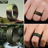 image:imageEgnaro Silicone Rings For Him 9mm Wide Flexible Work Rubber Wedding BandsSETD2Black  Black Gray Camo  Military Green Camo  Olive Green