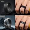 image:imageEgnaro Silicone Rings For Him 9mm Wide Flexible Work Rubber Wedding BandsSETD2Black  Black Gray Camo  Military Green Camo  Olive Green