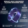 image:imageEgnaro Silicone Rings For Him 9mm Wide Flexible Work Rubber Wedding BandsSETD4Silver  Metallic Purple  Blue Gray  Black