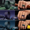image:imageEgnaro Silicone Rings For Him 9mm Wide Flexible Work Rubber Wedding BandsSETD5Light Gray  Dark Silver  Black  Black Gray  Twilight Blue  Black Purple  Pine Green