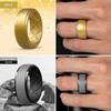 image:imageEgnaro Silicone Rings For Men Rubber Wedding Bands For Him 105mm Wide 28mm Thick Breathable Design Step EdgeSETA7Black  BlackLight Gray  Light GrayBlack  Gold