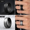 image:imageEgnaro Silicone Rings For Men Rubber Wedding Bands For Him 105mm Wide 28mm Thick Breathable Design Step EdgeSETA7Black  BlackLight Gray  Light GrayBlack  Gold