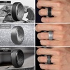 image:imageEgnaro Silicone Rings For Men Rubber Wedding Bands For Him 105mm Wide 28mm Thick Breathable Design Step EdgeSETB1BlackLight Gray  Dark SilverLight Gray  Dark GrayBlack  Navy BlueBlack  Dark BlueBlack  Olive GreenBlack