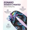 image:imageEgnaro Silicone Statement Ring Women Floral Patterned Rubber Wedding BandLGradient Feather