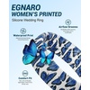 image:imageEgnaro Silicone Statement Ring Women Floral Patterned Rubber Wedding BandMMorpho