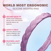 image:imageEgnaro Thin Silicone Anniversary Rings Stackable Rubber Engagement RingSETCBlue Iris Orchid Haze White Black