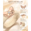 image:imageEgnaro Women Silicone Ring with Copper Alloy Butterfly Flexible Rubber BandPACK A Nude  Metal Butterfly  Rose Gold